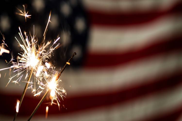 American Flag with Sparkler